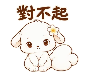花歇歇貼圖：對不起